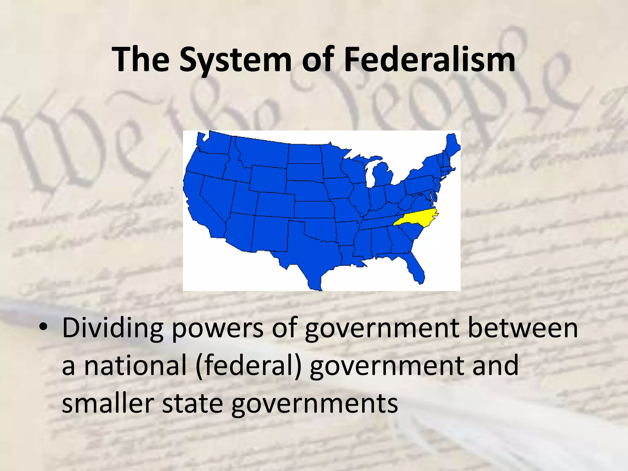 Specific powers of each BranchCHECKS:Executive Branchappoints judgesLegislative Branch can impeach judgesand approves presidential appointmentscan amend constitution to overturn judicial decisionsPOWERS:The Judicial Branchtry federal cases,interpret laws, declare executive actions & laws unconstitutional