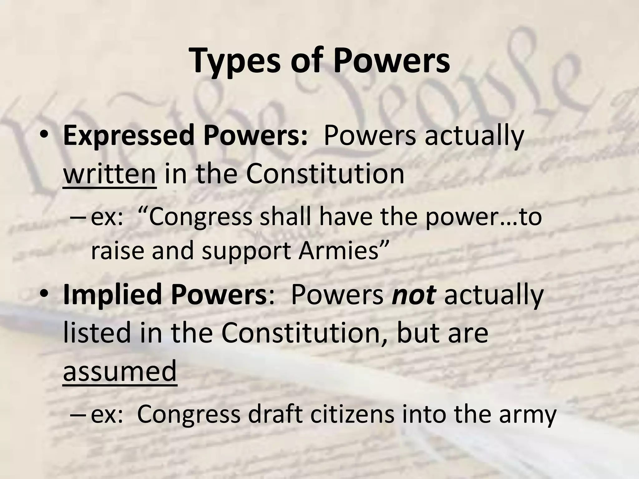 Questions for discussionWhich branch is the most powerful ?Is one branch more powerful than the others ?  Explain. Give examplesWhy did the framers believe a separation of powers was so important ?