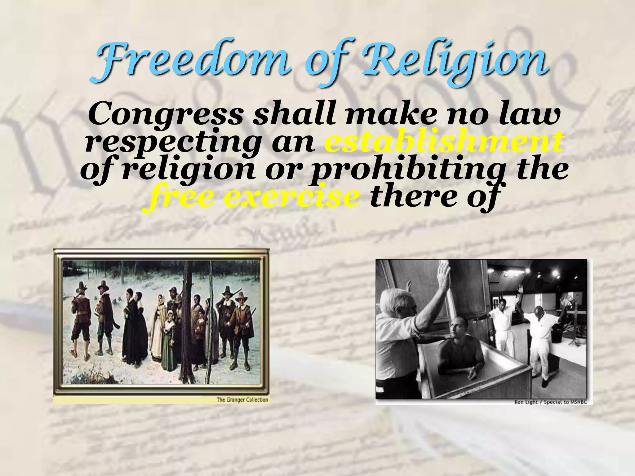 The First  AmendmentFive Essential Freedoms and Rights