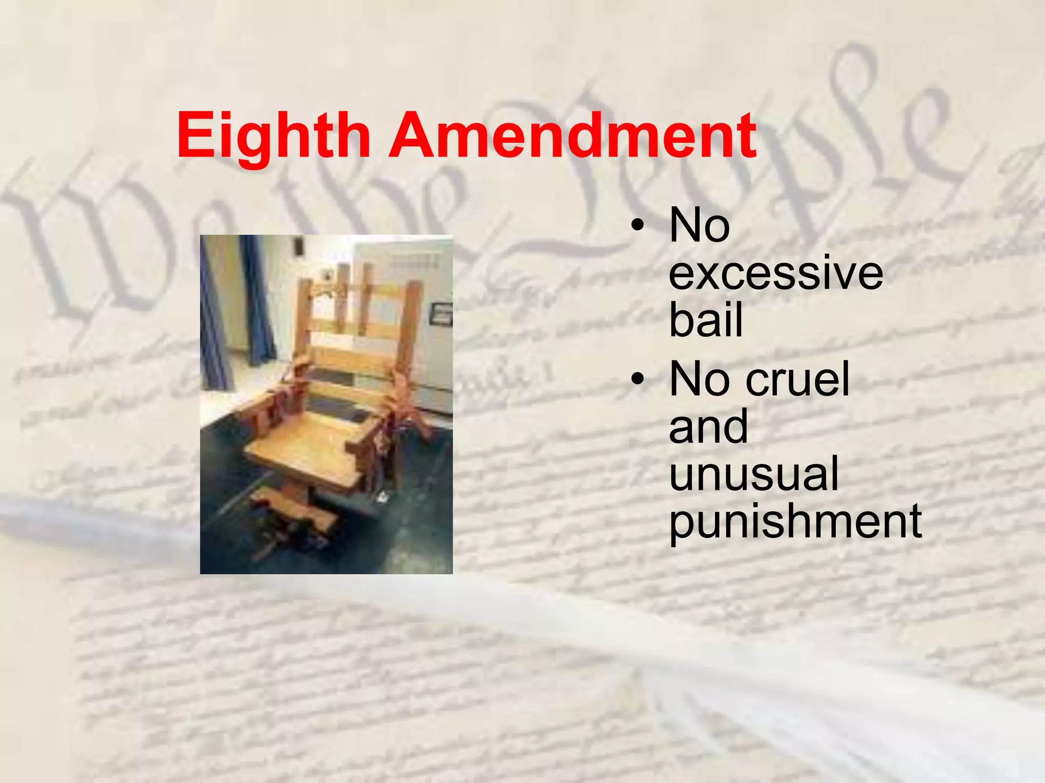 6th AmendmentIn all criminal prosecutions, the accused shall enjoyThe right to a speedy and public trial by an impartial juryTo be informed of the nature and cause of the accusationTo have compulsory process for obtaining witnesses in his favorTo have Assistance of Counsel for his defense