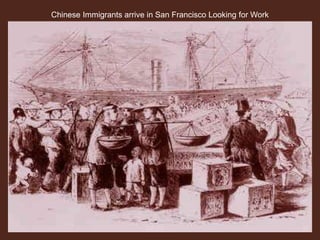 Chinese Immigrants arrive in San Francisco Looking for Work
 