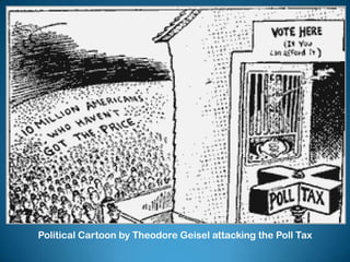 Political Cartoon by Theodore Geisel attacking the Poll Tax
 