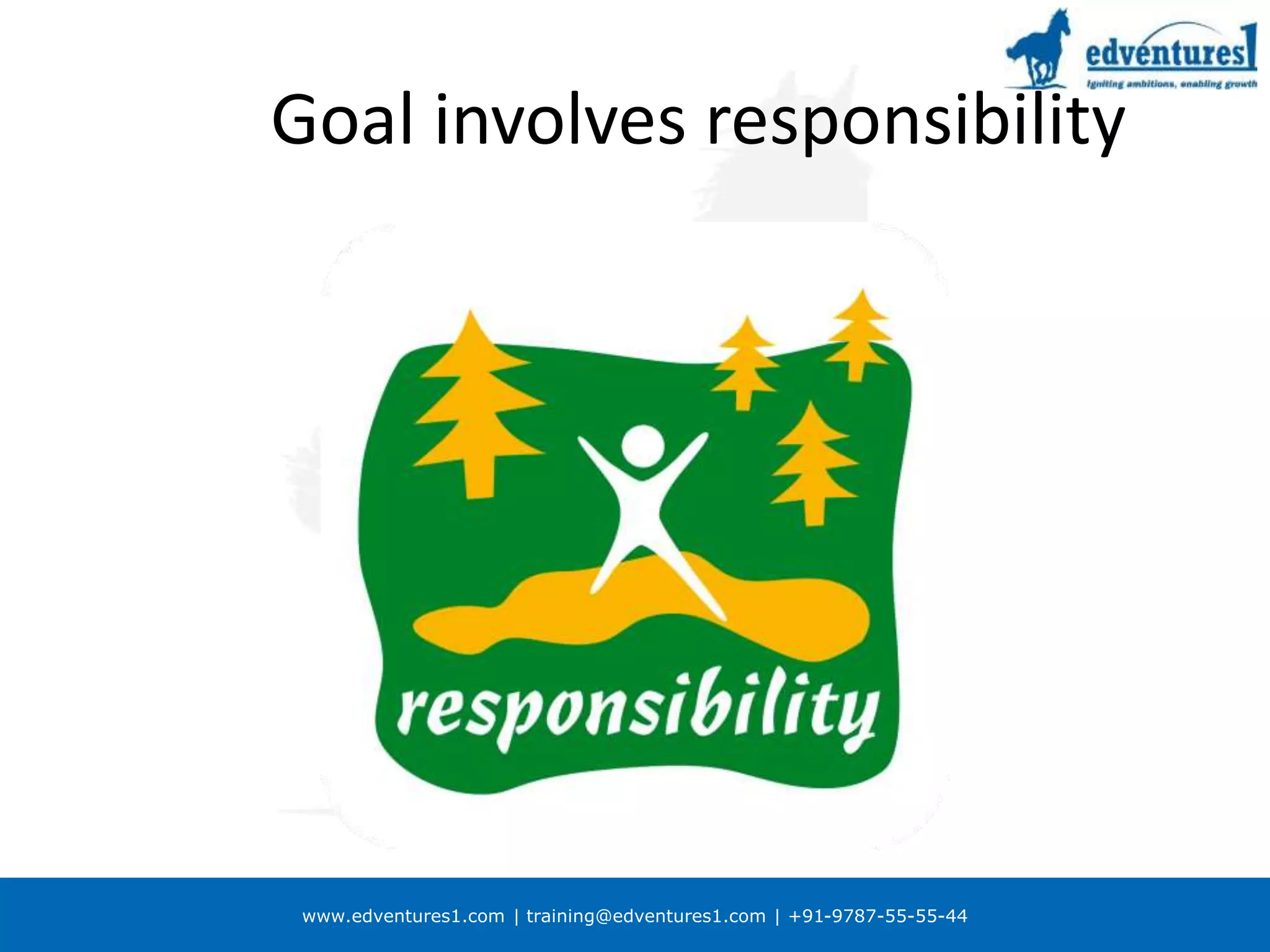www.edventures1.com | training@edventures1.com | +91-9787-55-55-44
Goal involves responsibility
 