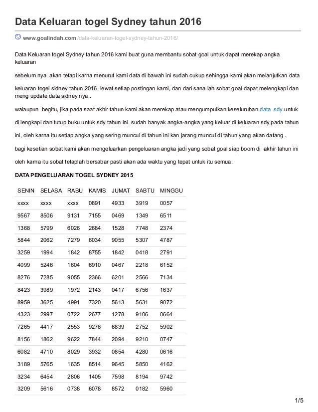 Pdf Tabel Data Pengeluaran Togel Hk 6d Ardila Dila Academia Edu