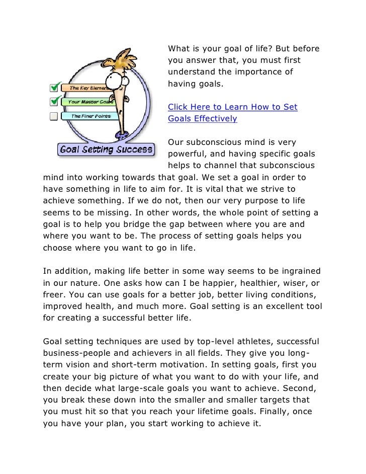 Goal Of Life How To Create Your Personal Goal in Life