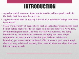 Goal oriented behaviour | PPTX