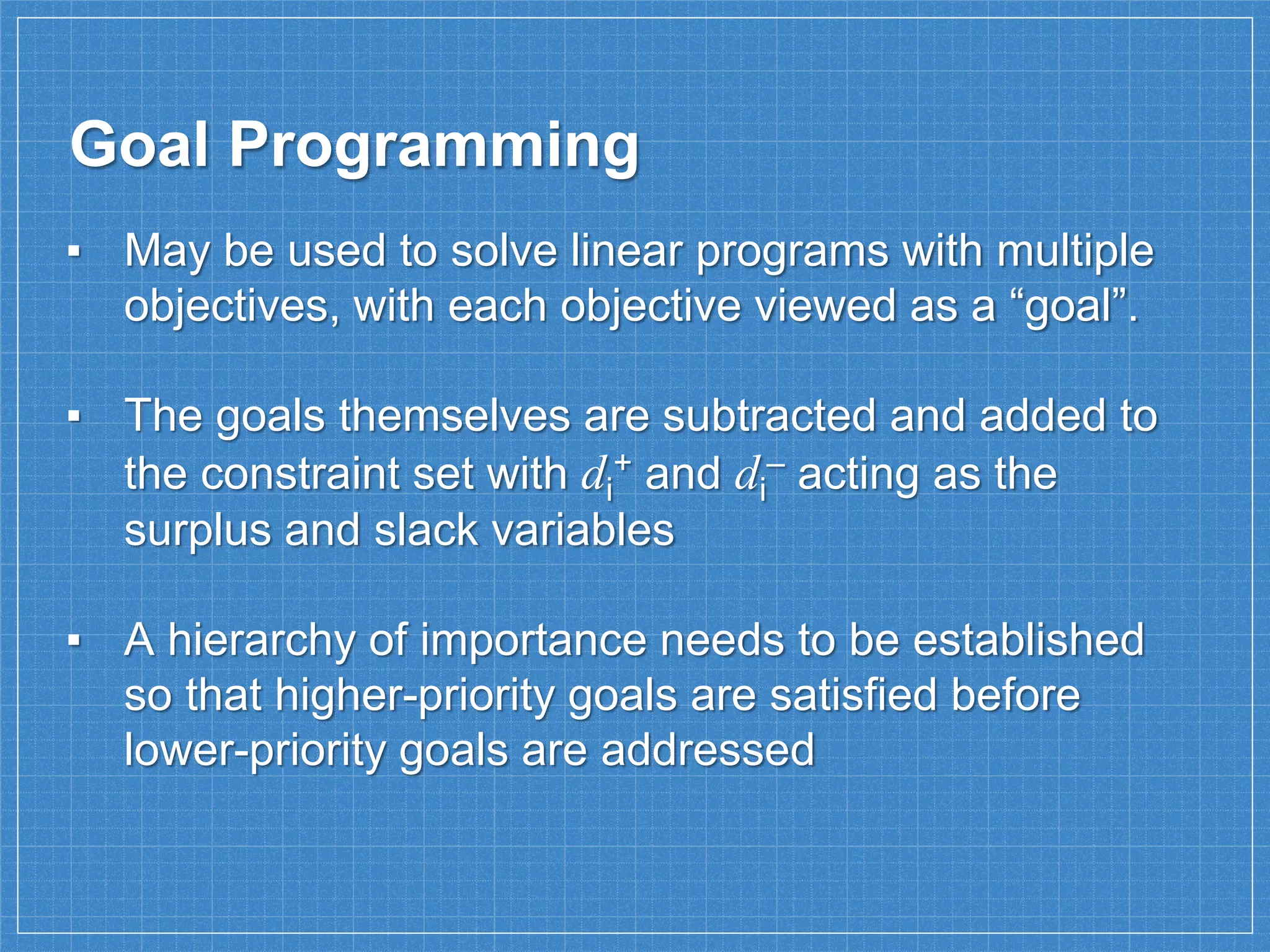 Goal Programming | PPTX