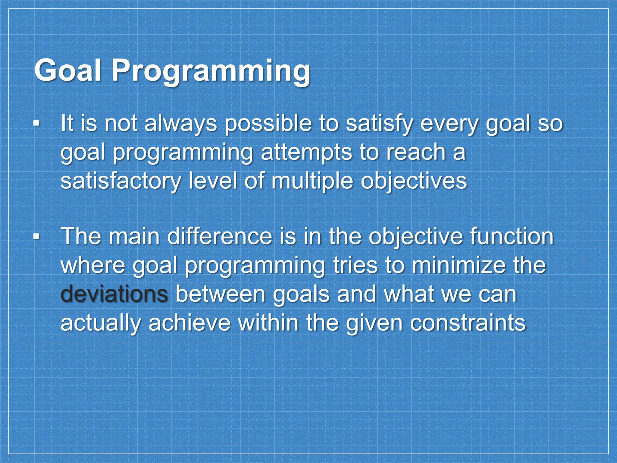Goal Programming | PPTX