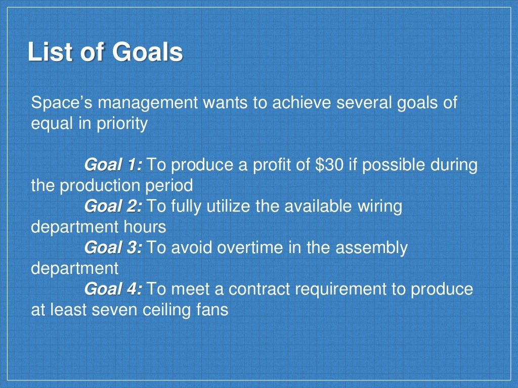 Goal Programming