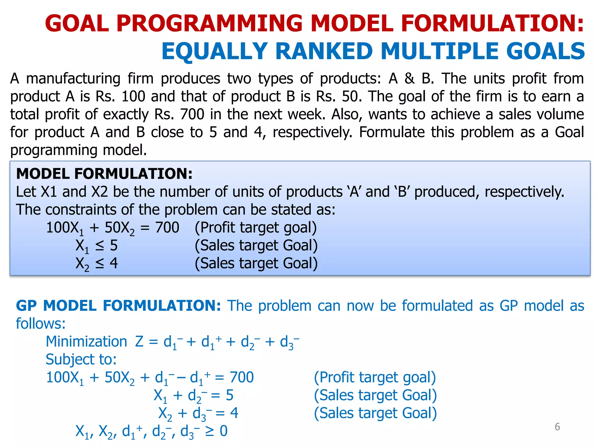 Goal programming | PDF | Business | Business and Finance