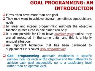 Goal programming | PDF | Business | Business and Finance