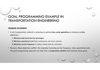 Goal Programming for Engineering applications | PDF
