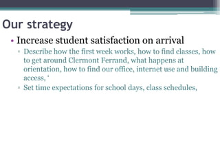 Smaller class size (maximum 25 in specialized courses, maximum  40 in fundamentals courses, maximum 25 in premaster English classes)