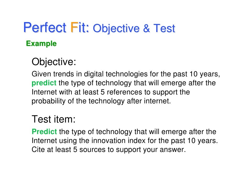example objectives