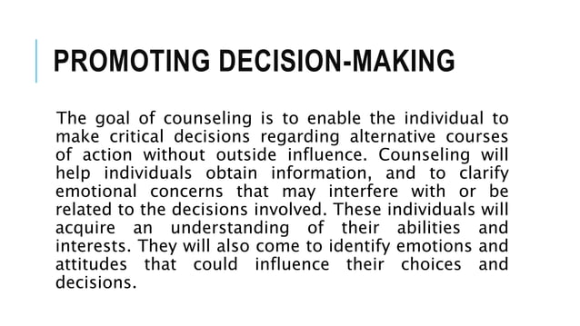 Goals and Scope of Counselling | PPTX