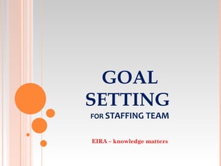 GOAL
SETTING
FOR STAFFING TEAM


EIRA – knowledge matters
 
