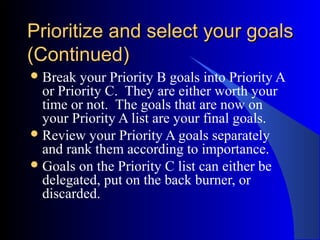Priority Goal Goal setting | PPT