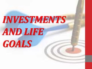 INVESTMENTS
AND LIFE
GOALS
 