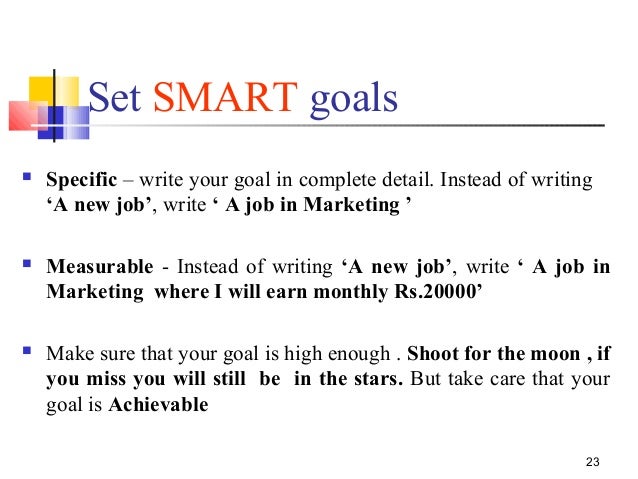 goals for a job