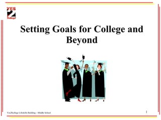 Setting Goals for College and Beyond Yes2Kollege Lifeskills Building – Middle School 