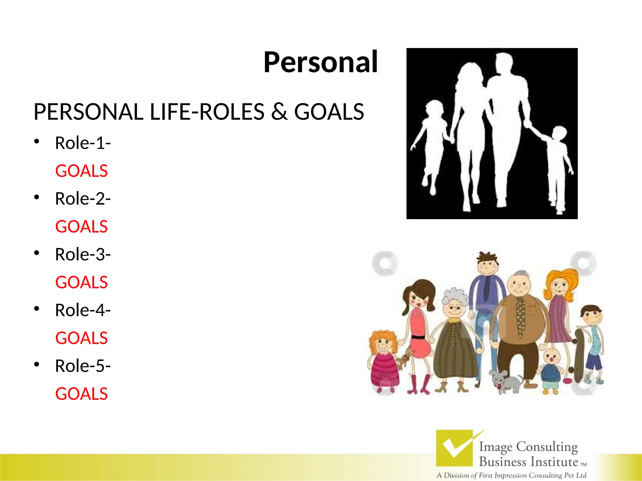 Personal
PERSONAL LIFE-ROLES & GOALS
• Role-1-
GOALS
• Role-2-
GOALS
• Role-3-
GOALS
• Role-4-
GOALS
• Role-5-
GOALS
 