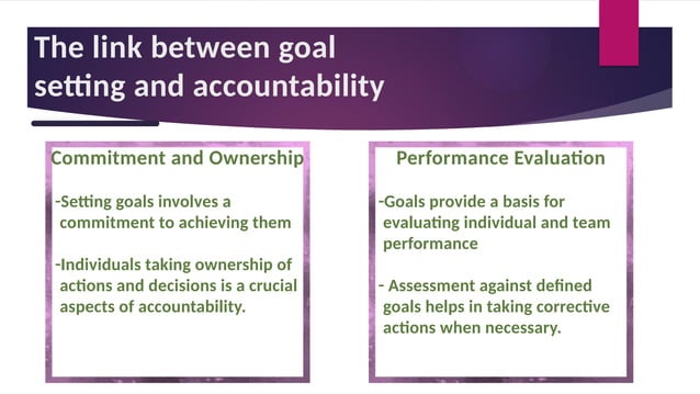 goal setting and accountability skills required | PPT