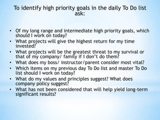 Priority Goal Goal setting and prioritizing | PPTX