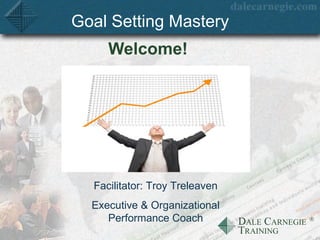 Welcome!  Facilitator: Troy Treleaven Executive & Organizational Performance Coach Goal Setting Mastery   