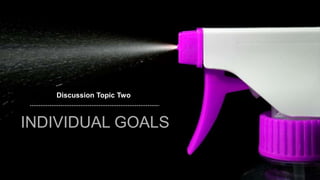 speaktme.com
Discussion Topic Two
INDIVIDUAL GOALS