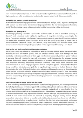 Goal Setting Strategies for Motivation and Writing Skills: A Study ...