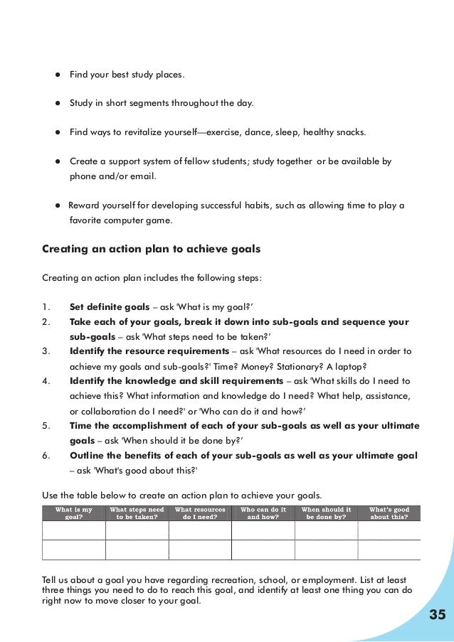 Goal setting workshop handbook