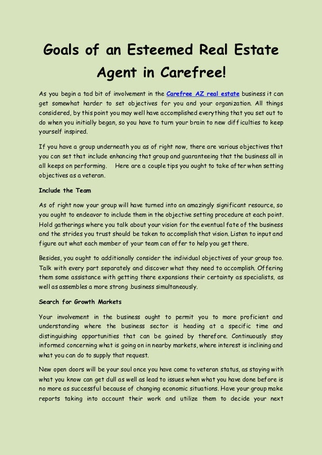 objectives of real estate