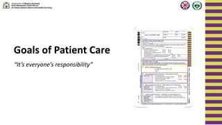 Goals of Patient Care
“It’s everyone’s responsibility”
 