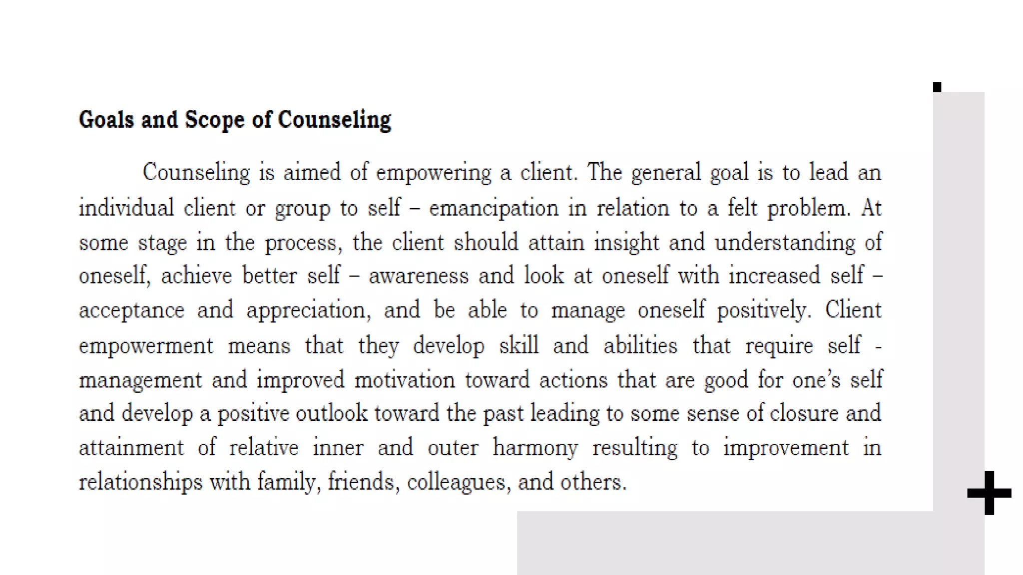 GOALS & SCOPE OF COUNSELING | PPTX
