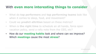 #GoalSummit
New data to layer: meeting habits
 