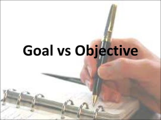 Goal vs Objective
 