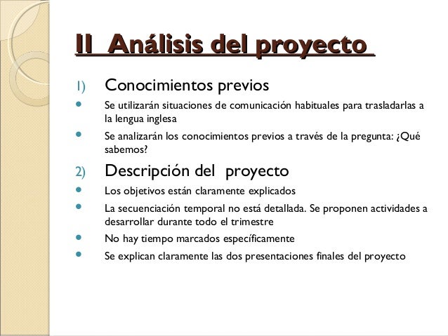 Análisis de un proyecto