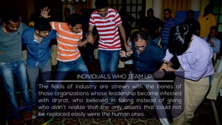 The achievements of an organization
are the results of the combined effort
of each individual.
BIAS TO ACTION
 