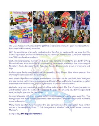 Email: goabom@gmail.com
BAND
LIVE
Enjoy Delicacies
Goan Cuisine
 