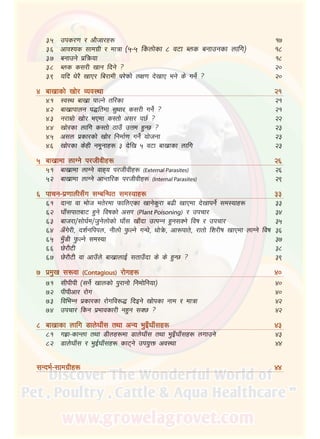 #=%	 pks/0f / cf}hf/x?	 !&
#=^	 cfjZos ;fdu|L / dfqf ‑%–% lsnf]sf * j6f Ans agfpgsf nflu_	 !*
#=&	 agfpg] k|lqmof	 !*
#=*	 Ans s;/L vfg lbg] <	 @)
#=(	 olb w]/} vfP/ la/fdL k/]sf] nIf0f b]vfP eg] s] ug]{ <	 @)
$	 afv|fsf] vf]/ Joj:yf	 @!
$=!	 :j:y afv|f kfNg] tl/sf	 @!
$=@	 afv|fkfng k4ltdf ;'wf/ s;/L ug]{ <	 @!
$=#	 g/fd|f] vf]/ ePdf s:tf] c;/ k5{ <	 @@
$=$	 vf]/sf nflu s:tf] 7fpF pQd x'G5 <	 @#
$=%	 c;n k|sf/sf] vf]/ lgdf{0f ug]{ of]hgf	 @#
$=^	 vf]/sf s]xL gd"gfx? # b]lv % j6f afv|fsf nflu	 @#
%	 afv|fdf nfUg] k/hLjLx?	 @^
%=!	 afv|fdf nfUg] jfxo k/hLjLx? (External Parasites) 	 @^
%=@	 afv|fdf nfUg] cfGtl/s k/hLjLx? (Internal Parasites)	 @(
^	 kfrg–k|0ffnL;Fu ;DalGwt ;d:ofx?	 ##
^=!	 bfgf jf ef]h et]/df kmflnPsf vfg]s'/f a9L vfPdf b]vfkg]{ ;d:ofx? 	 ##
^=@	 3fF;kftaf6 x'g] ljifsf] c;/ (Plant Poisoning) / pkrf/	 #$
^=#	 afh/f÷;f]3{d÷h'g]nf]sf] 3fF; vfFbf pTkGg x'g;Sg] ljif / pkrf/	 #%
^=$	 cFu]/L, bz{glkkn, gLnf] k'mNg] uGw], wf]q]m, cf?kft], /ftf] lz/Lif vfPdf nfUg] ljif	#^
^=%	 e'F8L k'mNg] ;d:of	 #&
^=^	 5]/f}6L	 	 #*
^=&	 5]/f}6L jf cfpFn] afv|fnfO{ ;tfpFbf s] s] x'G5 <	 #(
&	 k|d'v ;?jf (Contagious) /f]ux?	 $)
&=!	 ;LkLkL ‑;g]{ vfnsf] k'/fgf] lgdf]lgof_	 $)
&=@	 kLkLcf/ /f]u	 $)
&=#	 ljleGg k|sf/sf /f]ulj?4 lbOg] vf]ksf gfd / dfqf	 $@
&=$	 pkrf/ lsg k|efjsf/L gx'g ;S5 <	 $@
*	 afv|fsf nflu 8fn]3fF; tyf cGo e'OF3fF;x?	 $#
*=!	 ux|f–sfGnf tyf 8Lnx?df 8fn]3fF; tyf e'OF3fF;x? nufpg]	 $#
*=@	 8fn]3fF; / e'O{3fF;x? sf6g] pko'Qm cj:yf	 $$
;Gbe{–;fdu|Lx?	 	 $$
 