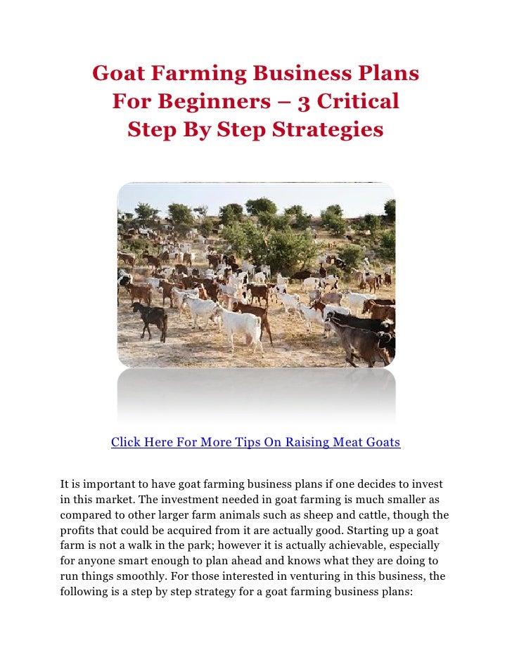 A Sample Goat Farming Business Plan Template for Beginners