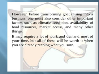Goat management 