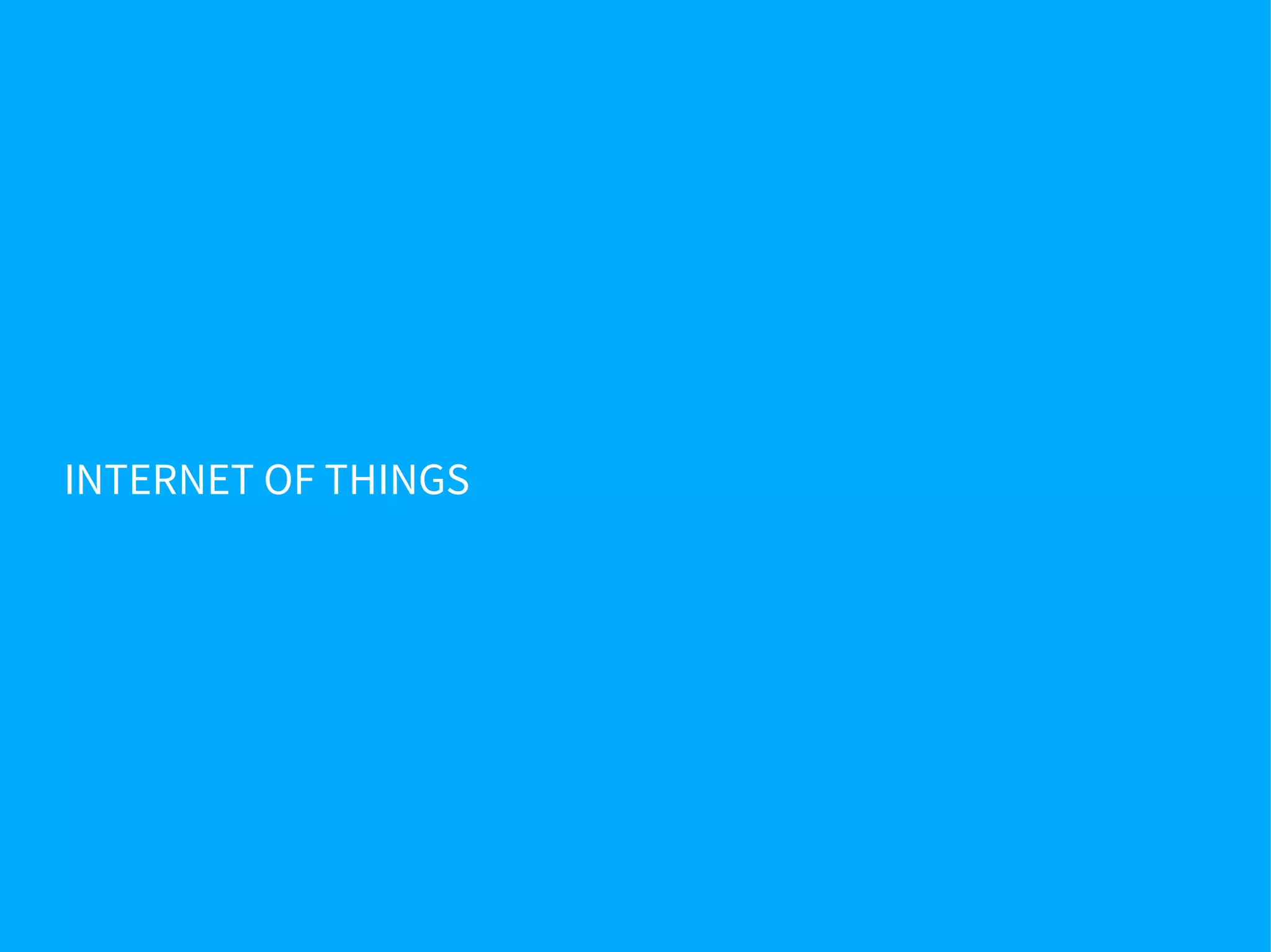 INTERNET OF THINGS
 