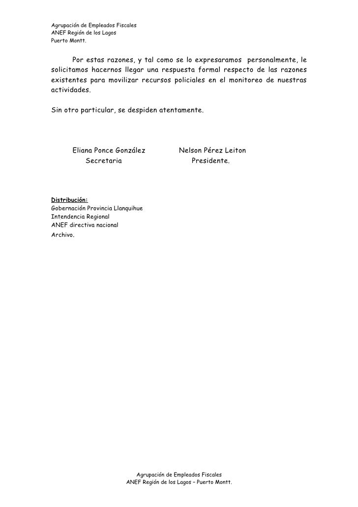 Carta al Gobernador Provincia de Llanquihue 26.08.10