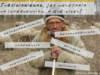 Subsidiariedad, ¿es necesaria
la intervención, a qué nivel?




    coherencia




                         ©Dushan B. Hadnadjev
 