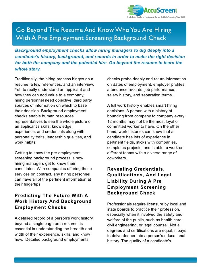 go beyond the resume and know who you are hiring with a background check resumes
