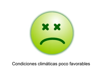 Condiciones climáticas poco favorables 