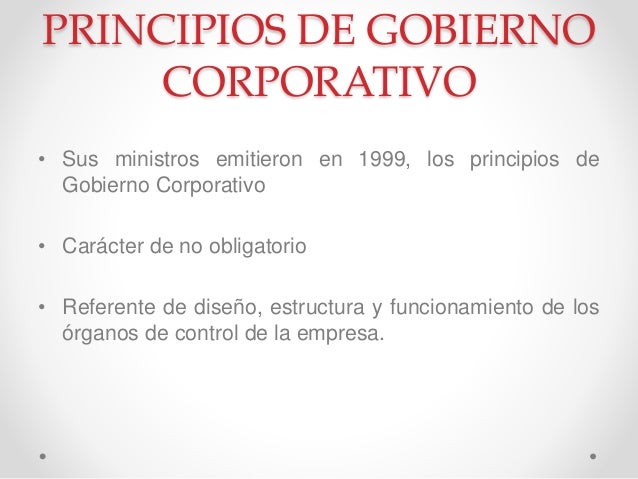 principios de gobierno corporativo