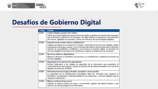 Desafíos de Gobierno Digital
 