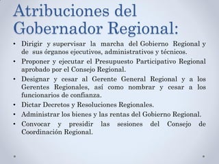 Estructura Organica de los Gobiernos regionales. | PDF